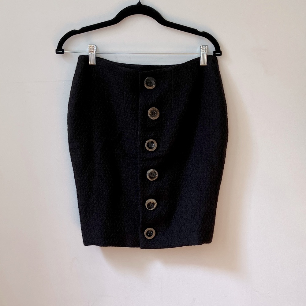 Christian Dior Boutique Paris black wool  fully lined in silk, miniskirt size 6